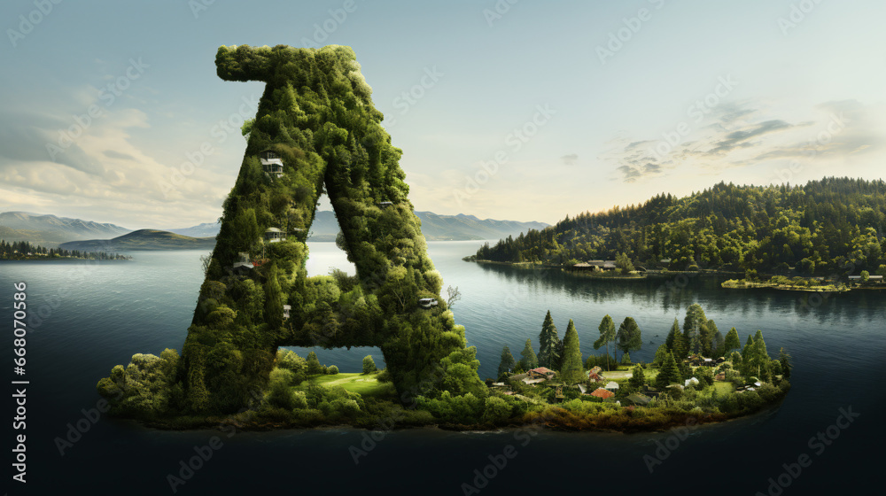 Fototapeta premium Djungle Floral Letter A