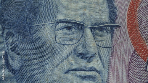 Bild auf Leinwand Old money. Yugoslavian money. Old paper money. Josip Broz Tito