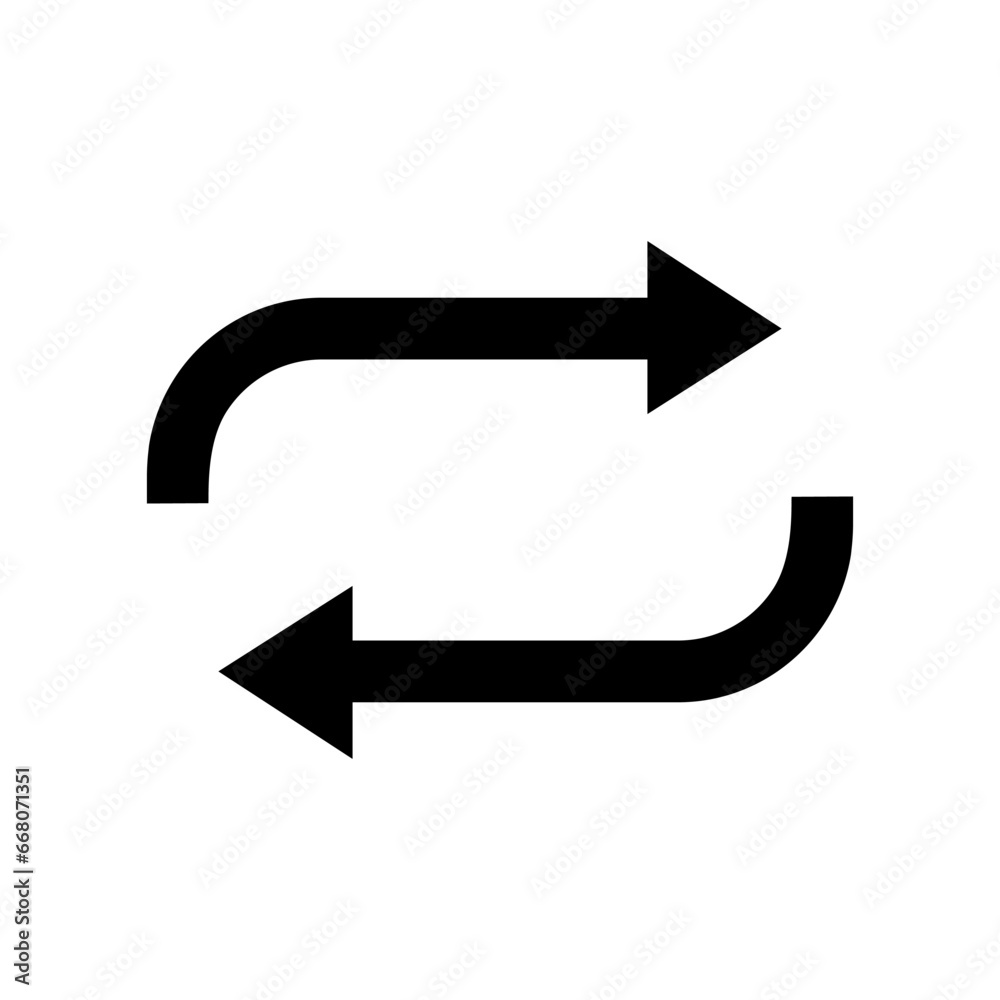 Vector flat style illustration of the music repeat icon isolated on white background Vector flat style illustration of the music repeat icon isolated on white background