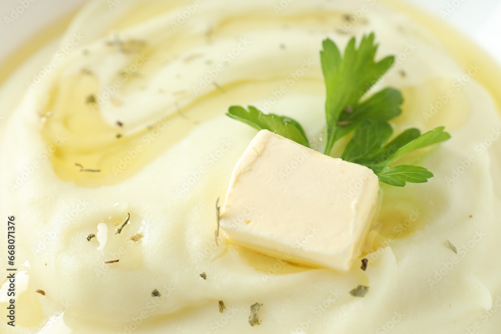 Mashed potatoes, concept of tasty and delicious food