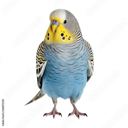 A blue budgerigar isolated on white background © MiroArt