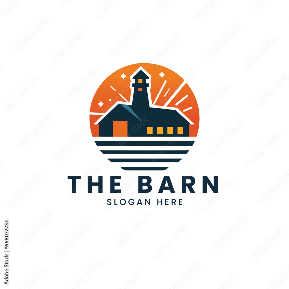 Vector flat farm logo and icon logo vector Vector flat farm logo and icon logo vector