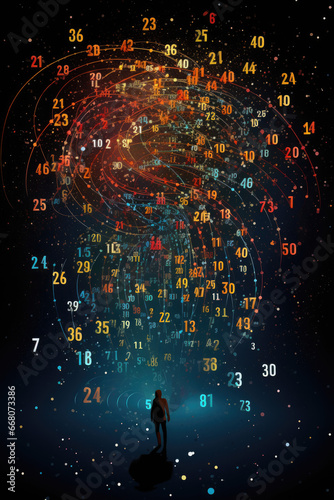 Infinite Numerical Universe - Generative AI illustration photo