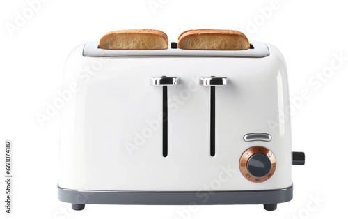 Toaster Machine White color On Transparent Background.
