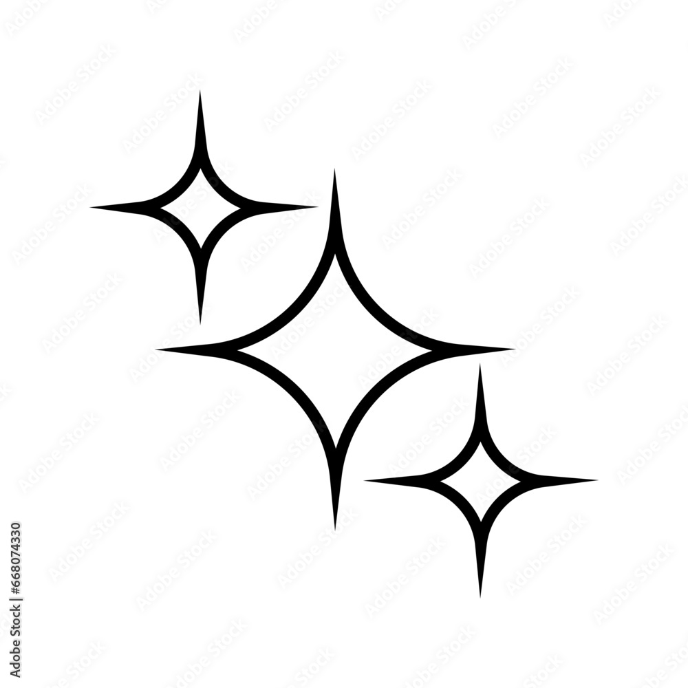 Sparkles icon vector. Twinkling stars illustration sign. Shining burst symbol. Star logo.