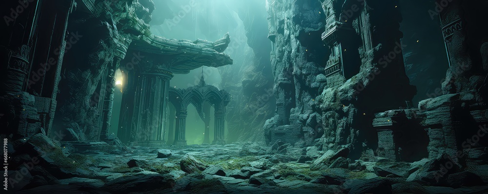 Underwater Fantasy Depicts Lost City In Ruins