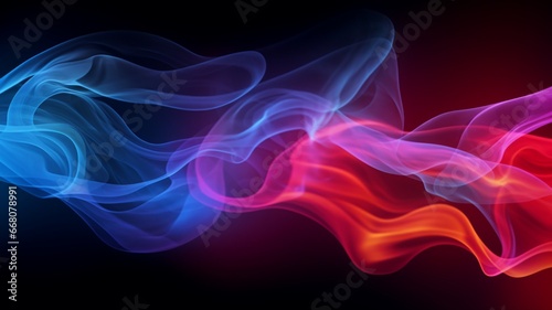 Abstract coloured colorful smoke black background picture Ai generated art