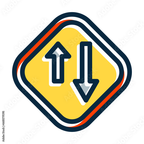 Priority Oncomming  Vector Thick Line Filled Colors Icon Design Vector Thick Line Filled Colors Icon Design
