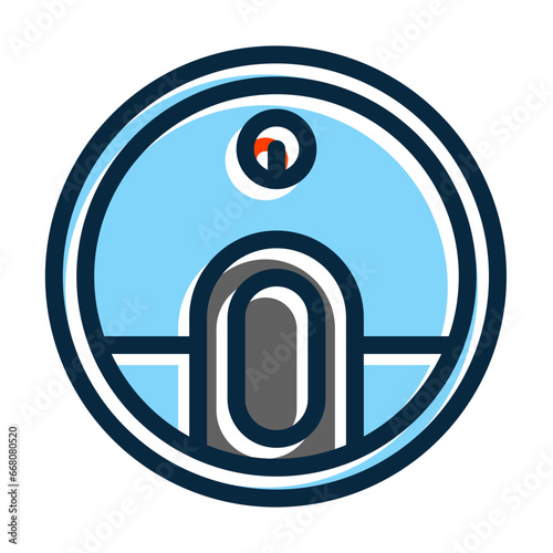 Robot Vaccum  Vector Thick Line Filled Colors Icon Design Vector Thick Line Filled Colors Icon Design