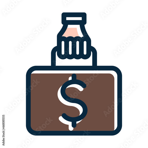 Money Laundering  Vector Thick Line Filled Colors Icon Design Vector Thick Line Filled Colors Icon Design