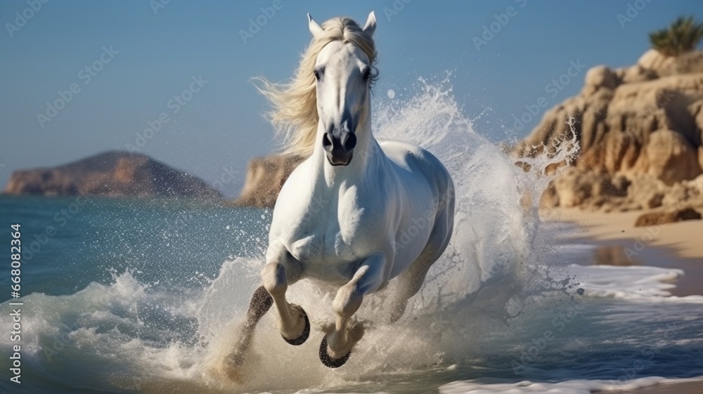 Arabic horse running syria sea animal style picture Ai generated art Arabic horse running syria sea animal style picture Ai generated art