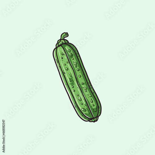 Cucumber hand-drawn illustration. Cucumber. Vector doodle style cartoon illustration. ai generated