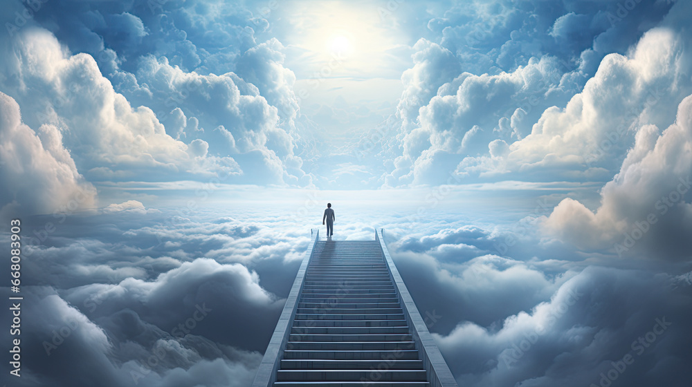 heaven and the stairwell of life - obrazy, fototapety, plakaty 