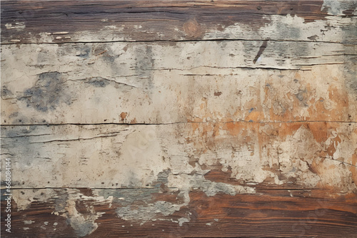 texture of old, damaged cracked wood bleached with white paint with knots