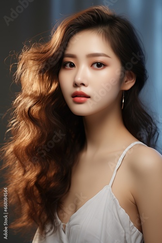 Portrait of beautiful young aisan woman. beauty fresh skin, wellness or cosmetic concept. 