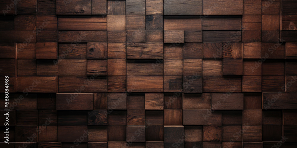 Wood background. Modern wooden facing background. Dark wooden banner
