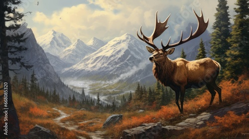 Western elk in their natural habitat © vxnaghiyev