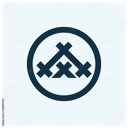 Kamon Symbols of Japan. Japanesse clan kamon crest symbol. japanese ancient family stamp symbol. A symbol used to decorate and identify people in family. Maruni Cevheri Izutsu