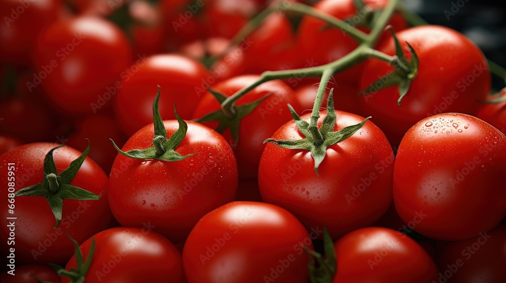 Stacked tomatoes with a focused texture