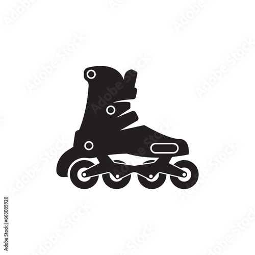 Roller skates logo icon vector template illustration design.