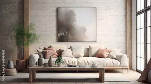 Trendy living room with coz...
