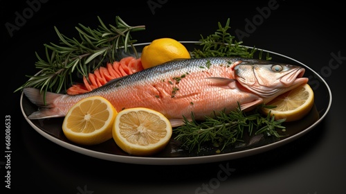 Red fish fillet served with...