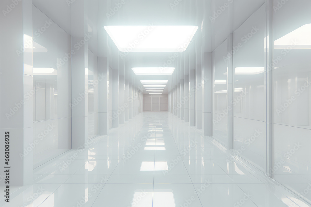 white clean corridor render in architecture. white clean corridor render in architecture.