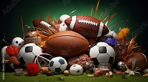 Various sports played on gr...