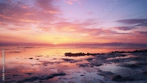 Beautiful ethereal sunset sunset painting wallpaper image Ai generated art