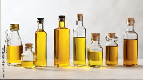 Variety of oils in bottles ...