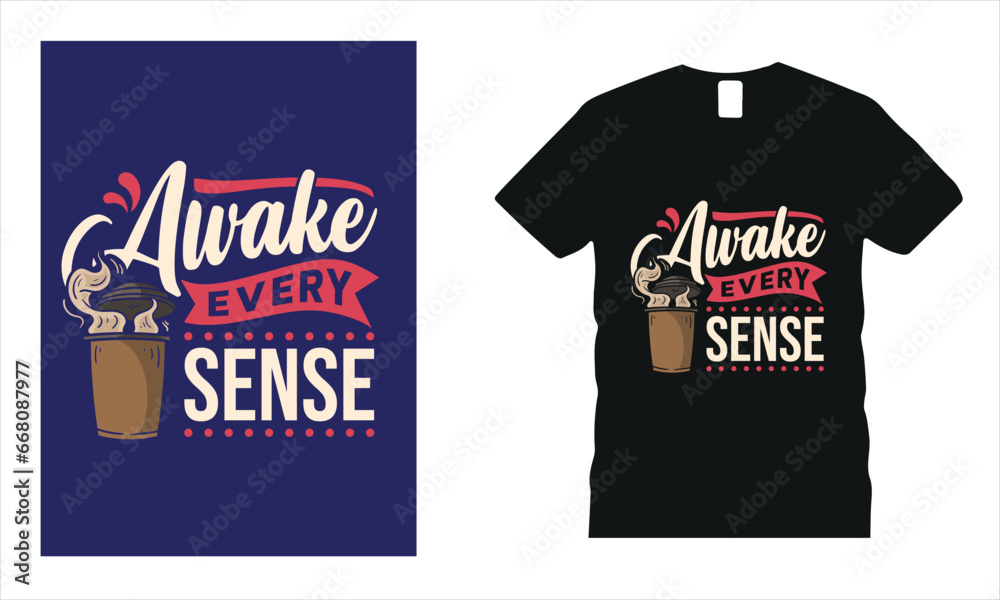 Fototapeta premium Vector coffee time trendy t-shirt design
