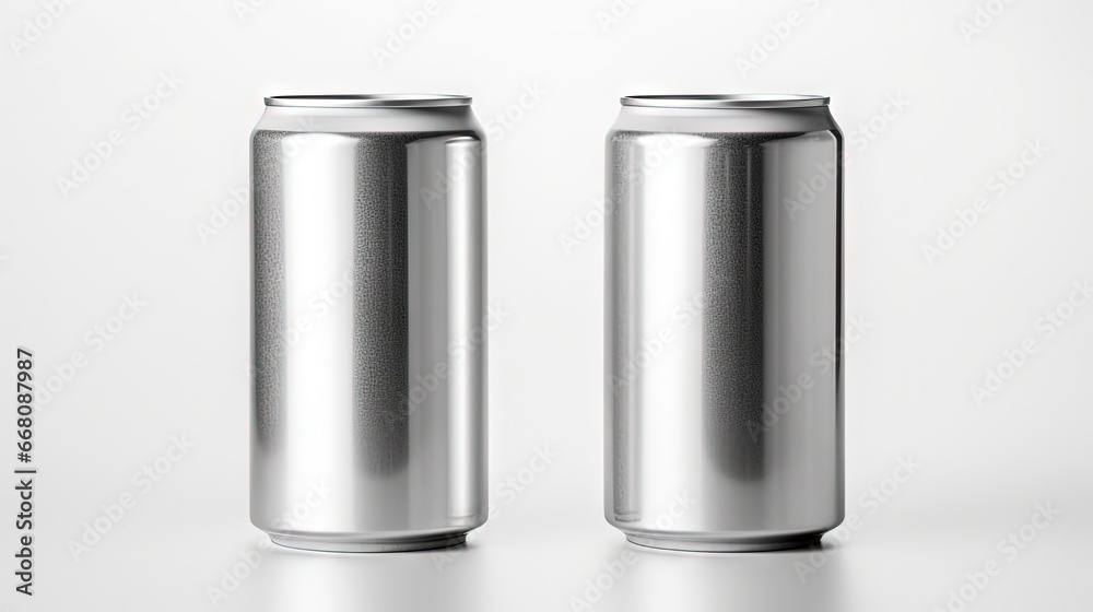 White background with aluminum cans White background with aluminum cans