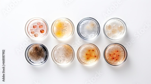 Top view of petri dishes wi...