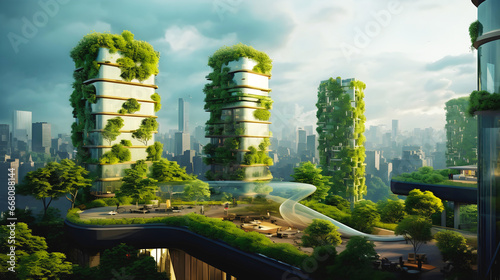 Sustainable futuristic green city