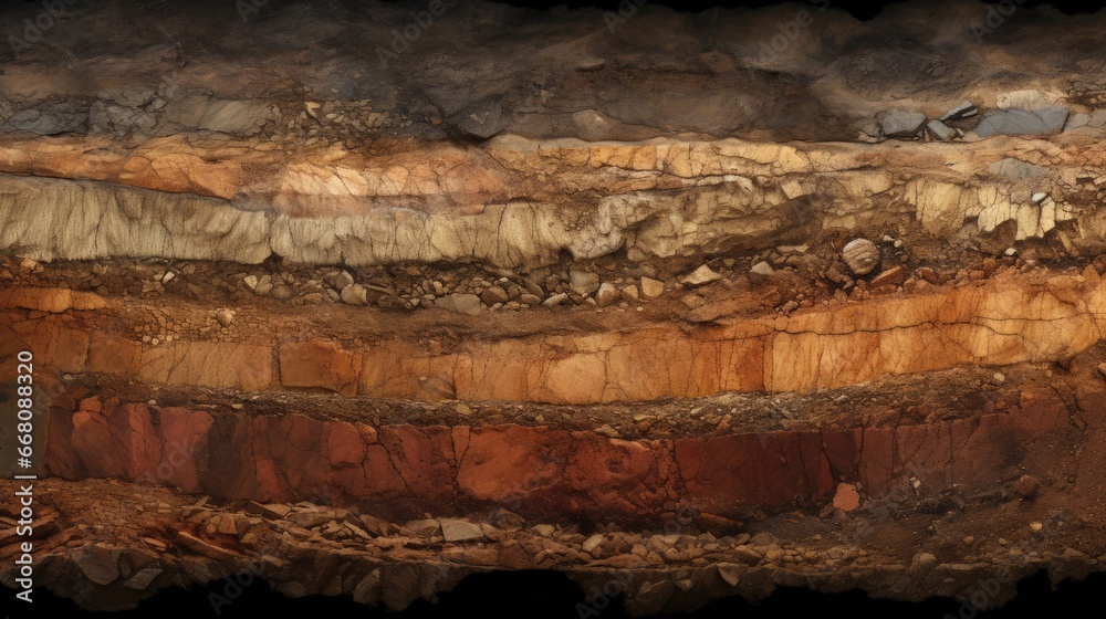 Underground view of soil layers - obrazy, fototapety, plakaty 