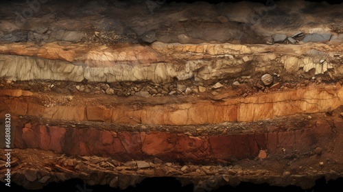 Underground view of soil layers photo