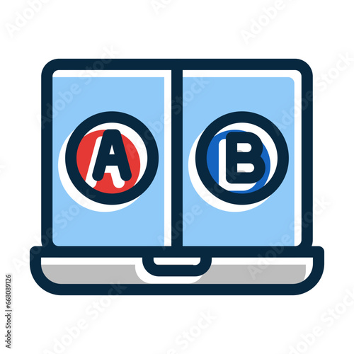 Ab Testing Vector Thick Line Filled Colors Icon Design Vector Thick Line Filled Colors Icon Design