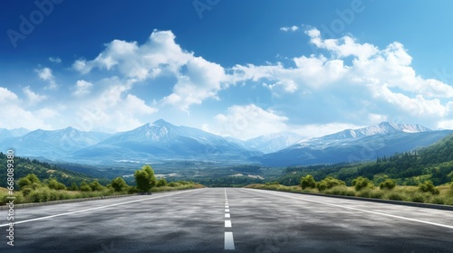 Sunny day with mountain sce...