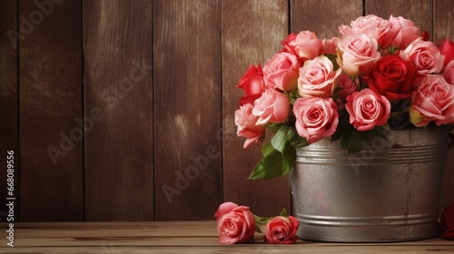 Vintage style roses in meta...