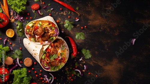 Vegetable filled tacos and ...