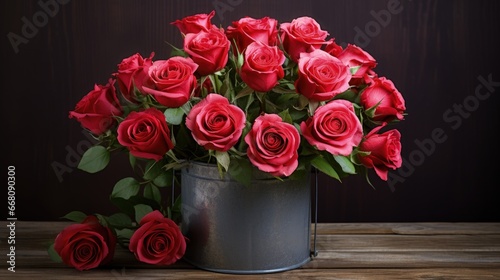 Vintage style roses in meta...