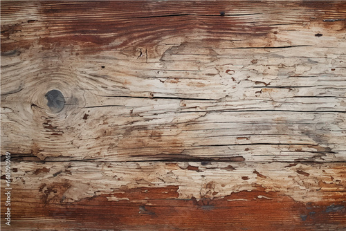 texture of old, damaged cracked wood bleached with white paint with knots