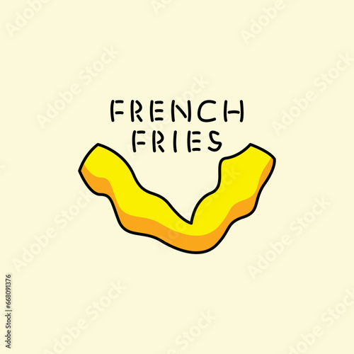 French fries vector logo design