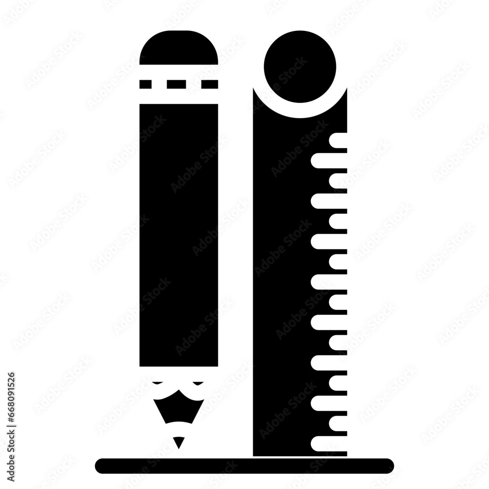 pencil and ruler glyph pencil and ruler glyph