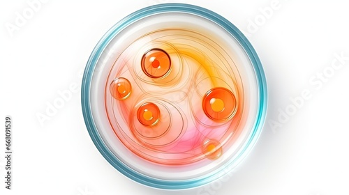 Top view of a liquid filled...