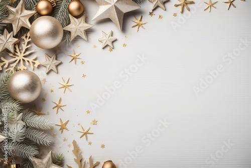 merry christmas and New Year Background and copy space for flat lay, generative ai