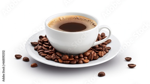 White cup of coffee isolated