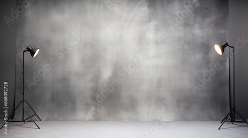 Texture of muslin watercolor paper used as a gray studio backdrop photo