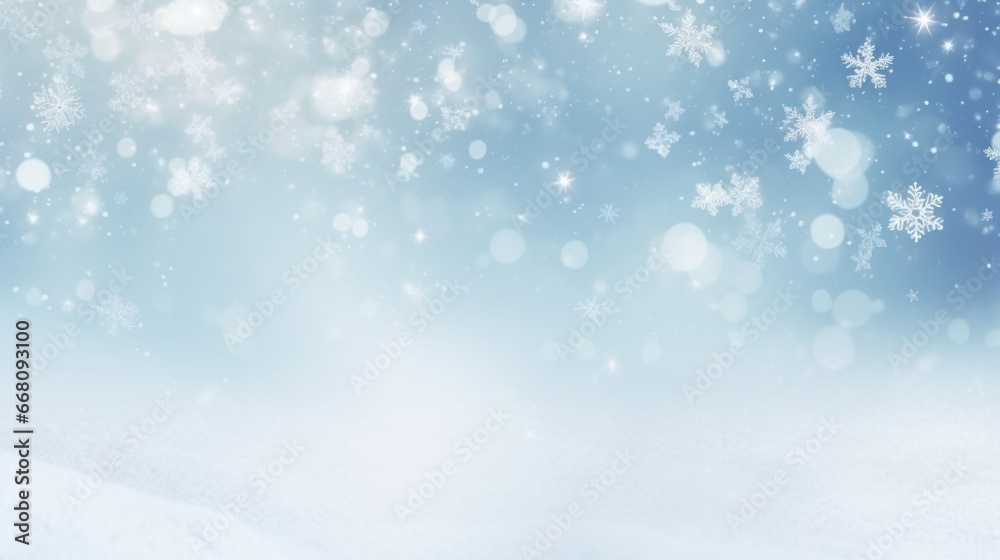 Magical Christmas Bokeh Snowfall Background