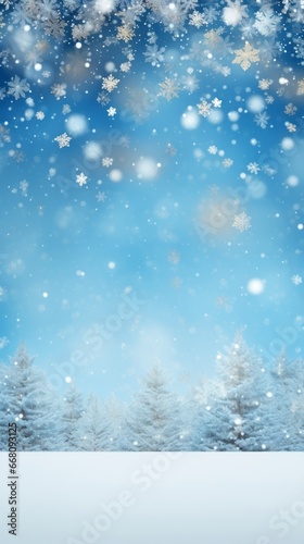 Magical Christmas Bokeh Snowfall Background © Petal Palette